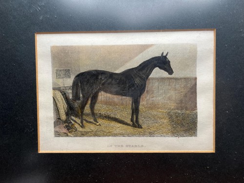 Vintage Horse Print Framed Equestrian Wall Art Rustic Cottagecore Decor 14x13" - Picture 2 of 4