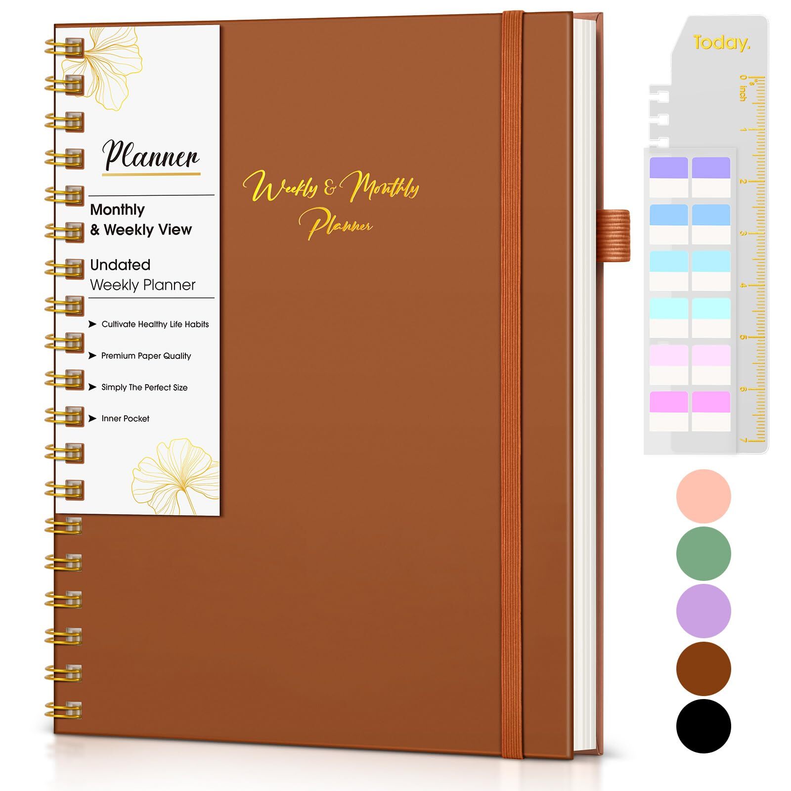 Undated Weekly and Monthly Planner B5 Large Weekly To Do List Notebook with G...