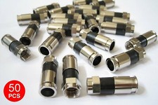 50 Universal F type Compression Connector Dual RG6 Quad Tri Shield Coax Cable
