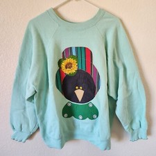 Vintage 90s Tultex Maximum Sweats 50/50 Sweatshirt Wms 2XL USA Made Turquoise