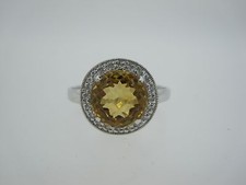 2.7CT Citrine and Diamonds Ladies Ring Dinner Engagement Wedding