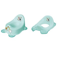 Garnek dla dzieci + nakładka WC Funny Farm Akwamaryn Trenażer toaletowy