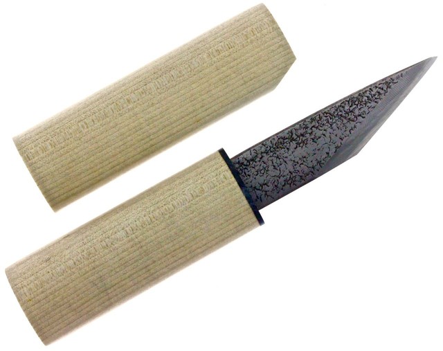 Michihamono Yokote Kogatana Damascus 9cm Japanese Wood Carving