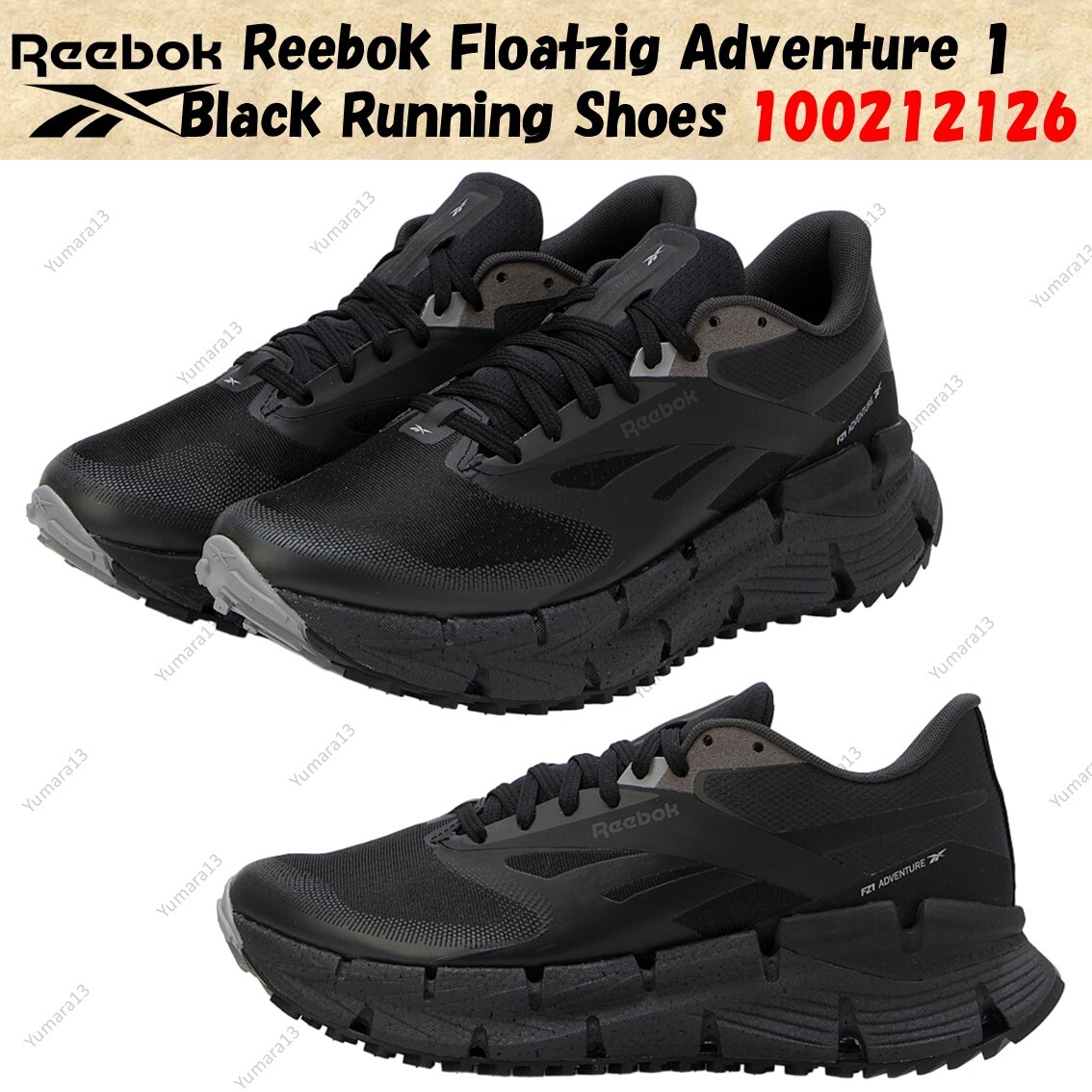 Reebok Floatzig Adventure 1 Black Running Shoes 100212126