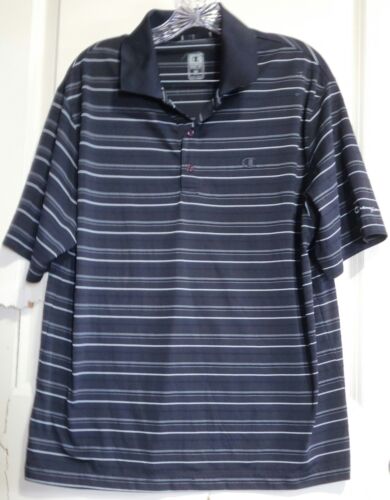 Champion Double Dry Polo Shirt Men's Size M Dark Blue Short Sleeve - Picture 1 of 7