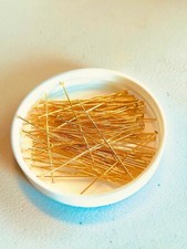 2 Inch Gold Plated Brass Head Pins 21 Gauge 50 Pieces