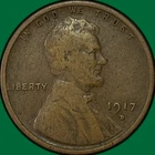1917-D Lincoln Wheat Cent Fine F Coin #37008