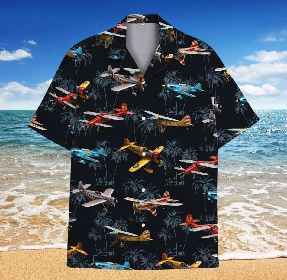 Tropical Airplane Hawaiian Shirt: Summer Aloha Button-Down
Opens in a new window or tab