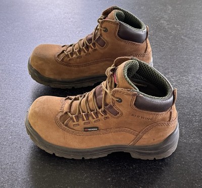 Red Wing Women s 5 inch Safety Toe Boots Brown Size 7 Waterproof