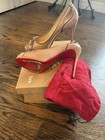 Christian Louboutin - Nude Colbina 120 Patent Zipper Platform Stiletto  Size 40 — photo 3