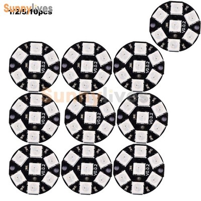 1-10PCS 7-Bit WS2812 5050 RGB LED Module Ring Round Decoration Bulb for Arduino