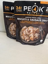 Peak Refuel 2 Biscuits & Sausage Gravy Freeze Dried Backpacking Hiking Camping