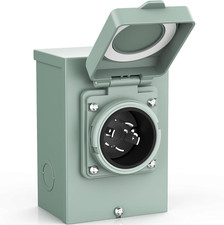 Generator Inlet Box, 30 Amp NEMA L14-30P Power Inlet Box for 4 Prong Generator C