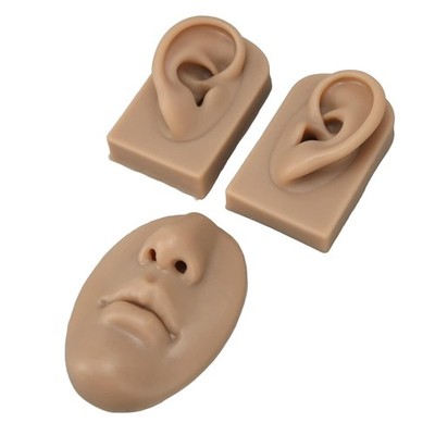 3D Silicone Nose and Mouth Model Face for Ear Dark Skin Color 