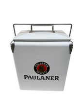 Caja de hielo enfriador de metal estilo retro cerveza Paulaner Munchen