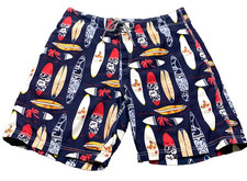 VTG Nautica Mens Swim Trunks Sz 36 Surfboards Hawaiian Built-In Mesh Pockets