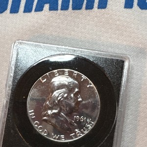 1961 Franklin Half Dollar 50C Proof Philadelphia Silver 0.9 KM#199