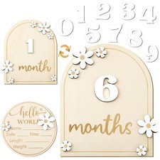 GGSTDDUP Baby Monthly Milestone Cards with Hello World Newborn Sign, Daisy...
