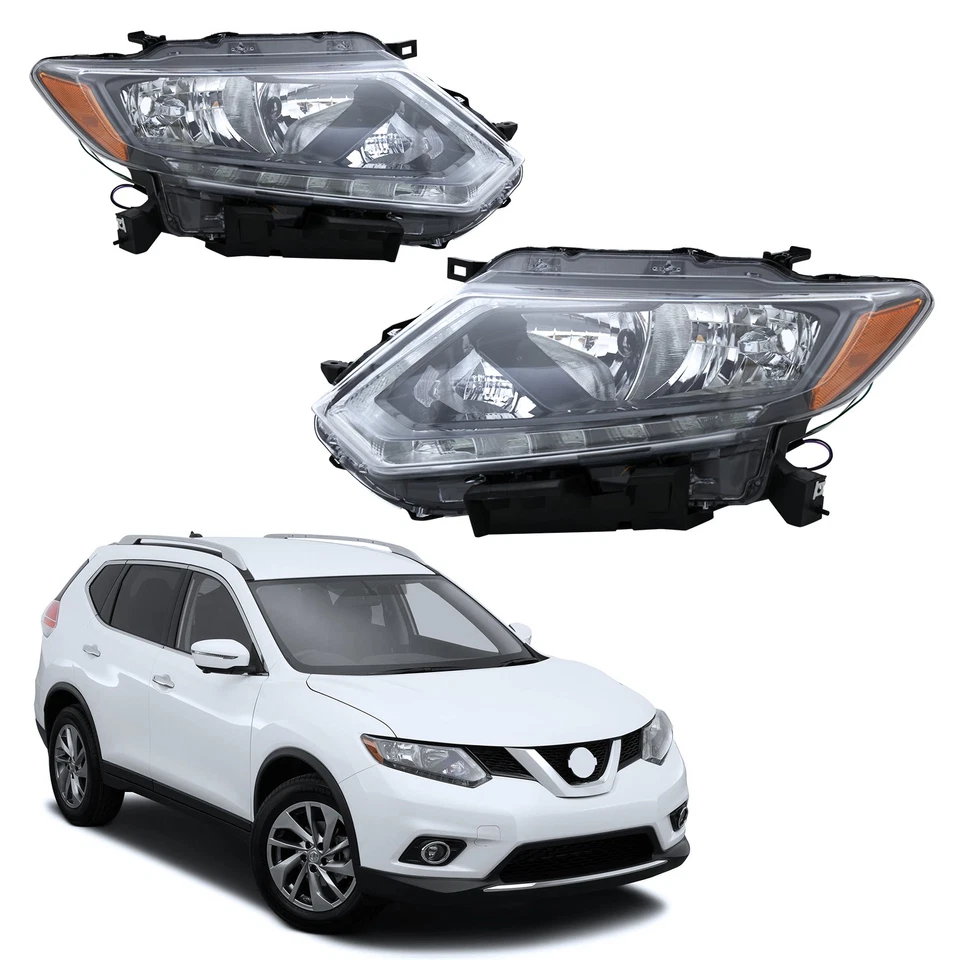 Faro faro con LED DRL sin bombillas para Nissan Rogue 2014-2016 diestro y diestro Foto 3 de 4