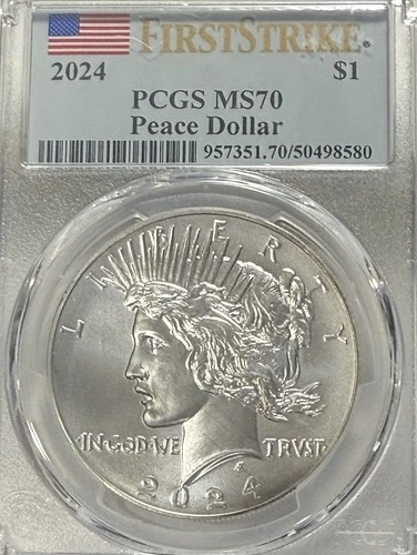 2024 Peace Dollar MS70 – Perfect Grade – High Relief Style – U.S. Mint Issue