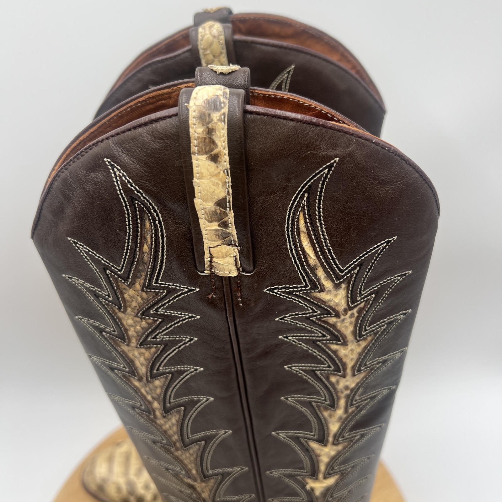 Dan Post Boots Womens 6 Brown Python Snakeskin We… - image 1