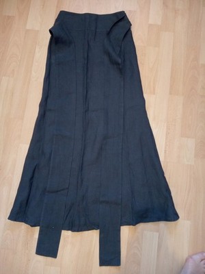 Sarah Pacini Maxirock Wickeloptik | 100% Leinen | Dunkelblau | Gr. 1 (S/M).