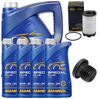 MotoröL Filter Set Mannol 10W-30 API SN 9 Liter + Schraube FüR Audi A6 Avant 4.2