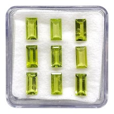 Loose Gemstones Natural Peridot Untreated Octagon Cut 8x4mm Green 9 Pcs Lot