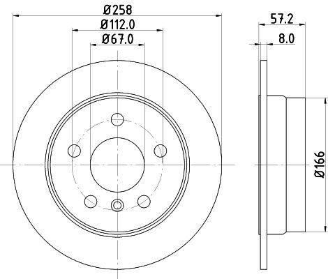 HELLA 8DD 355 111-101 BRAKE DISC Rear (PAIR)