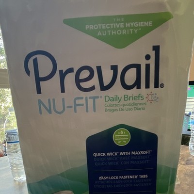 Prevail Nu-Fit Daily Incontinence Briefs with Easy-Lock Fastener Tabs