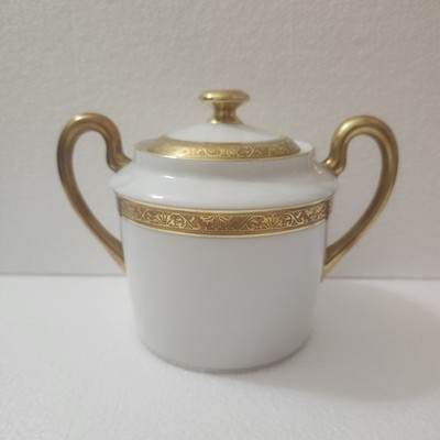 RAYNAUD LIMOGES AMBASSADOR GOLD Covered Sugar 4'' tall made France