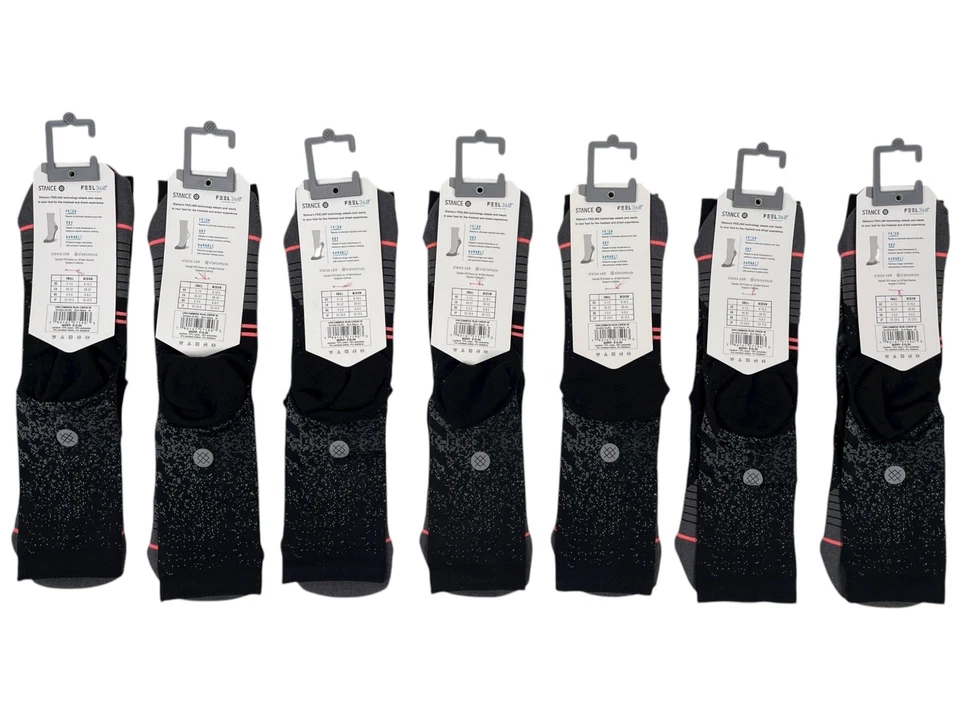 Calcetines para mujer Stance 7 pares negros Feel 360 Run Crew - talla M 8-10,5 - precio de venta sugerido por el fabricante 126 USD Foto 2 de 4