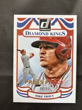 2014 Donruss Diamond Kings Card #2 Mike Trout Gold Press Proof #’d /99
