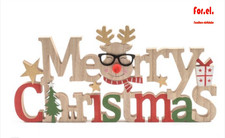 Decorazione natalizia scritta in legno Merry Christmas