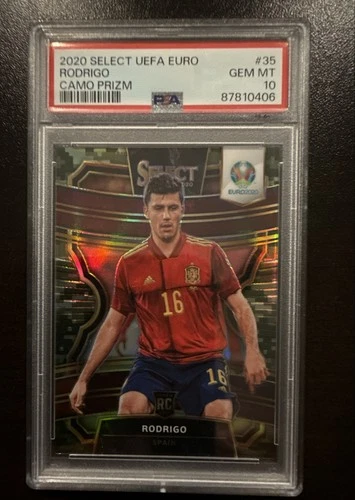 2020 Panini Select UEFA Euro Preview Terrace #35 Rodrigo Camo Prizm #/60 PSA 10