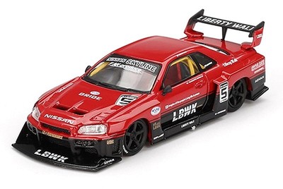 NISSAN Skyline LB-ER34 - Silhouette - red / black - Mini GT 1:64
