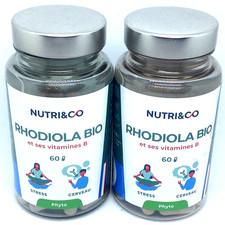NUTRI&CO RHODIOLA BIO - 2 x 60 GELULES - 04/2028 - STRESS CERVEAU
