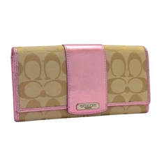 Coach Penelope Signature Bifold Wallet 43412, Canvas and Leather, Beige
