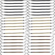 36PCS Elastic Hook Hair Tie Styling Ponytail Holder Hooks Hair Cord Black, Coff