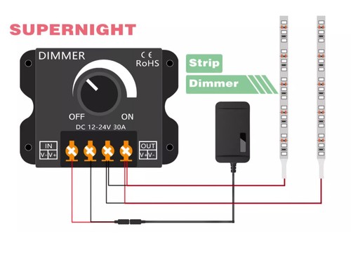 LED Dimmer Knob ON/OFF Switch PWM Dimming 0%-100% for DC 12V-24V LED Strip Light - Picture 6 of 6