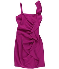GUESS Womens Ruffled Bodycon Dress, pink, 4