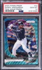 2020 PANINI PRIZM TEAL WAVE PRIZM #53 RANDY AROZARENA ROOKIE RC PSA 10