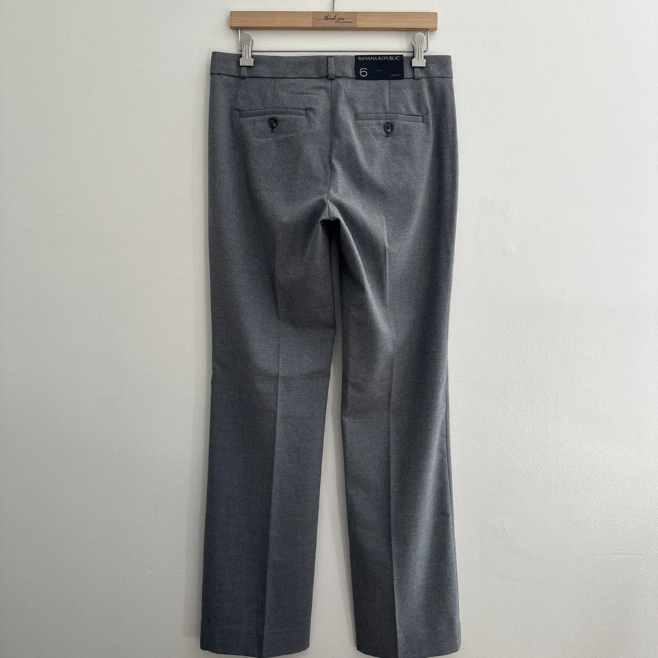 Banana Republic The Logan Fit Pants Women Size 6 R Stretch Straight Leg Gray New - Image 3 of 4