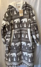Lazy One Sleep Blanket Hoodie Robe Nordic Bear Cabin Vibe Unisex One Size  NWT