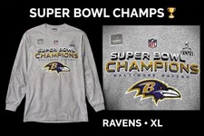 Baltimore Ravens Super Bowl XLVII Champions Shirt XL NFL Trophy Long Sleeve 0053