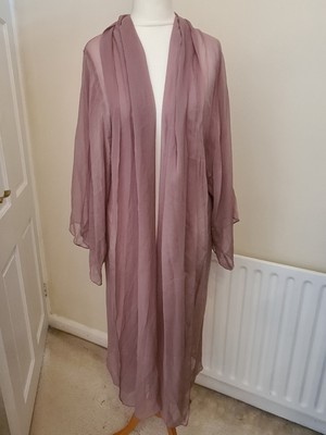 GF FERRE Designer Damen Long Strickjacke 100% Seide Dust Pink Größe L