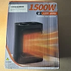 Portable Electric Space Heater with Thermostat, 1500W/750W Safe and Quiet Cerami