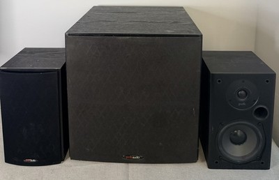Polk Audio PSW108 Powered Subwoofer & T15 Bookshelf Speakers Home Theater