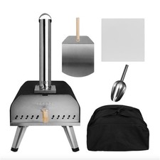 Abode Black Pizza Oven 13" Wood Pellet Paddle & Cover Foldable Legs AWPPO01BPC