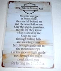 Vintage Look Biker's Prayer Metal Tin Sign 8x12 NEW